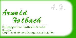 arnold holbach business card